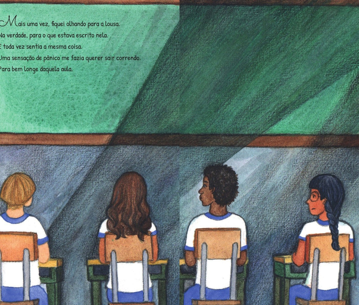Ilustração do livro Dayana Luz e a aula de redação