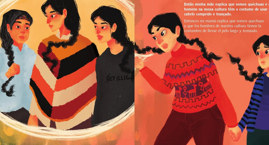 Ilustração do livro Huáscar, seus cabelos e as raízes