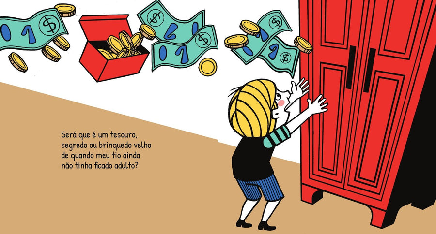 Ilustração do livro Mistério preso no armário