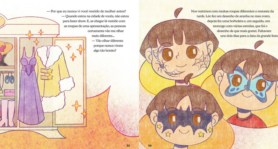 Ilustração do livro O guarda-roupa de todas as cores