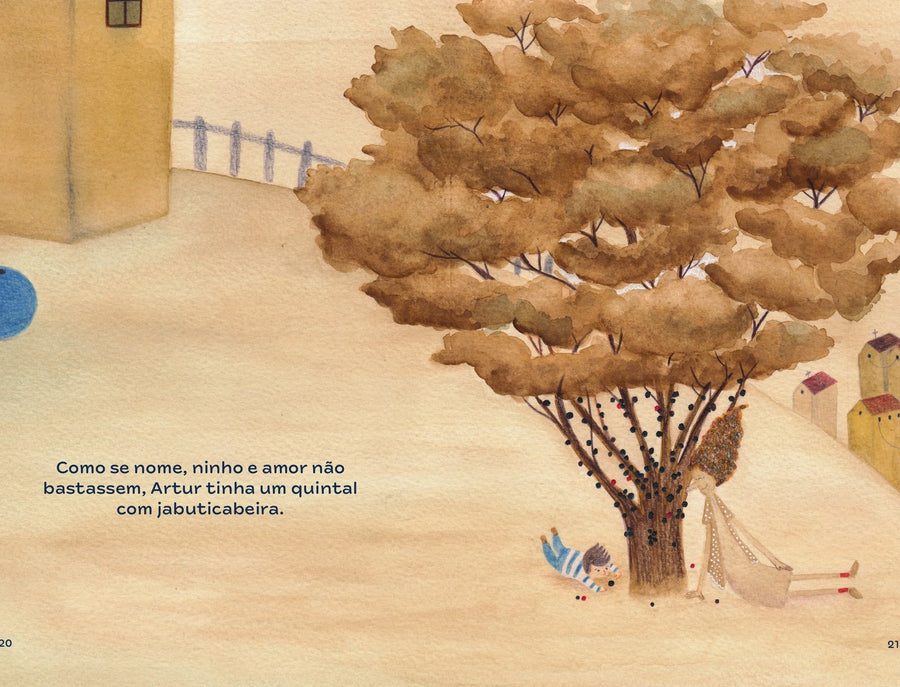 Ilustração do livro O menino do quintal