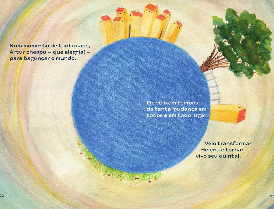 Ilustração do livro O menino do quintal