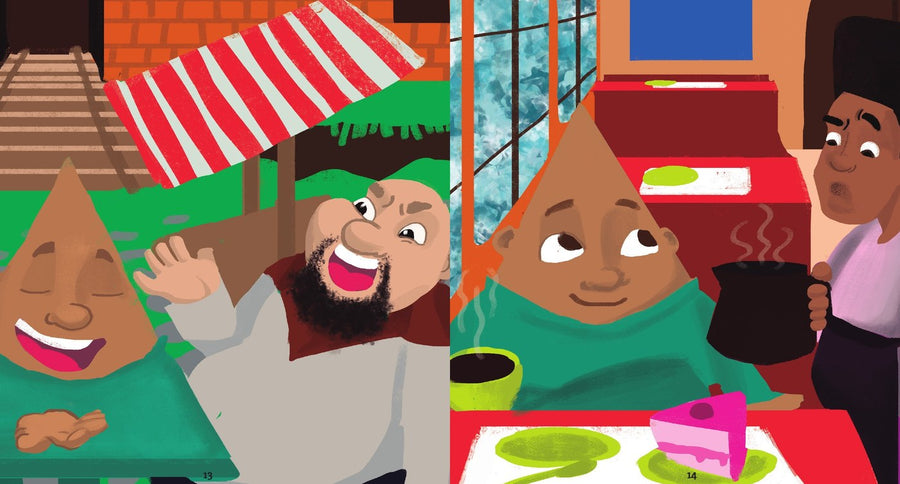 Ilustração do livro O rei que nasceu quadrado