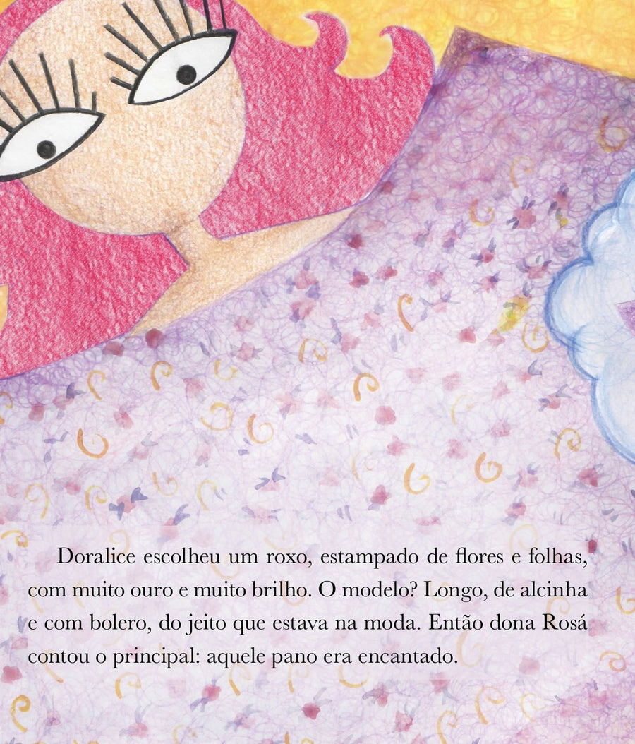 Ilustração do livro A roupa nova de Doralice