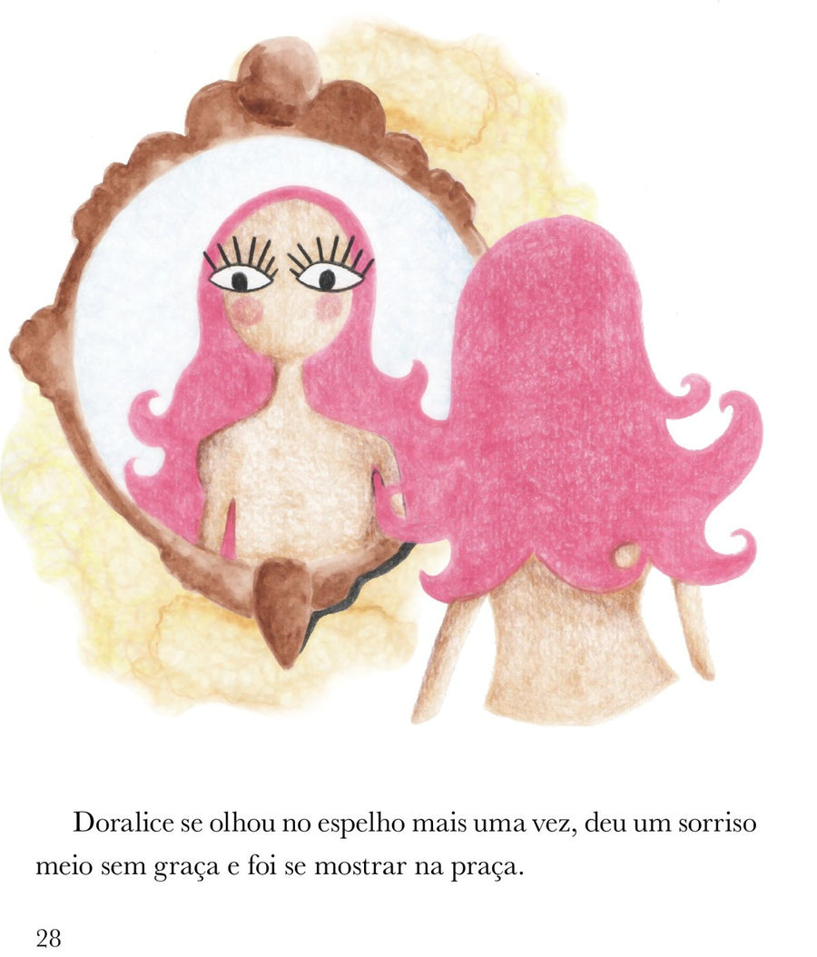 Ilustração do livro A roupa nova de Doralice
