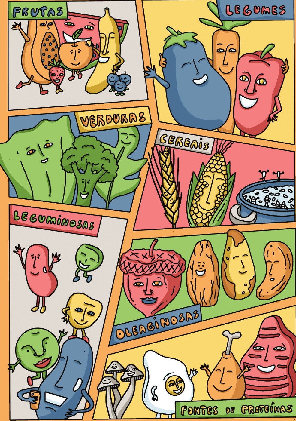 Ilustração do livro Comer direito é um direito!