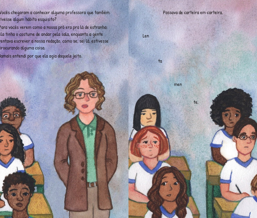 Ilustração do livro Dayana Luz e a aula de redação