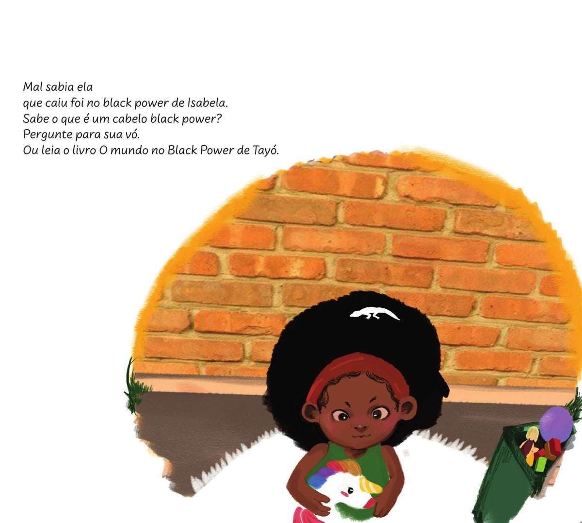 Ilustração do livro Espicha, a lagartixa, e os cabelos de Isabela