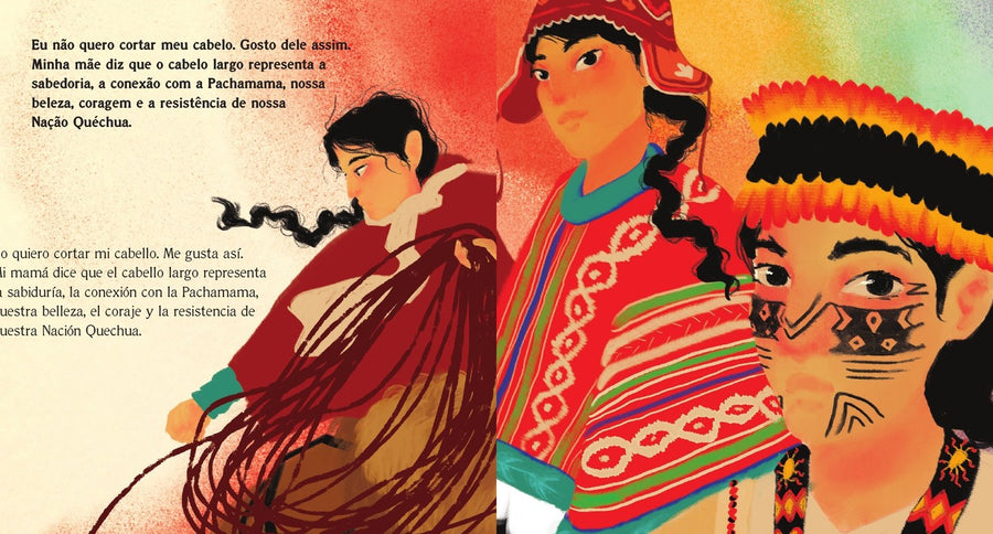 Ilustração do livro Huáscar, seus cabelos e as raízes
