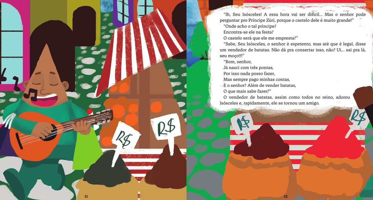 Ilustração do livro O rei que nasceu quadrado