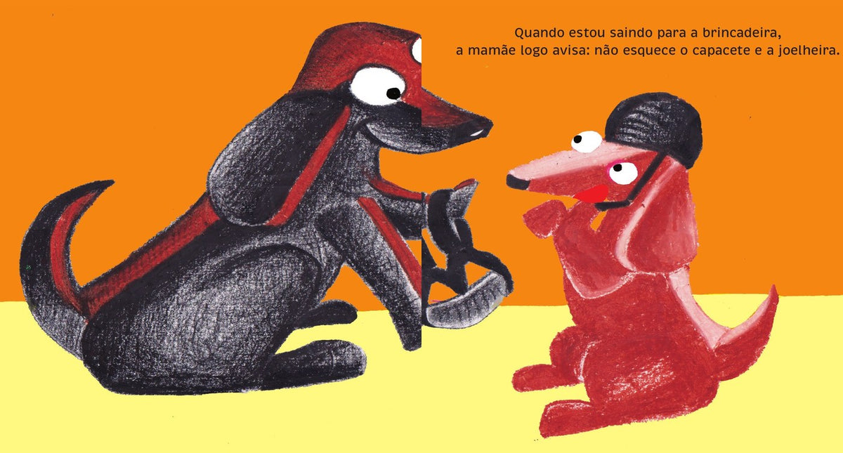 Ilustração do livro Pagode, o cão skatista