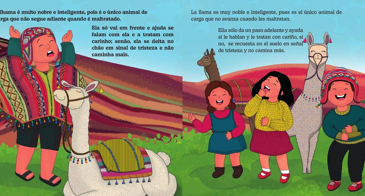 Ilustração do livro Sobre lhamas, choclos e montanhas