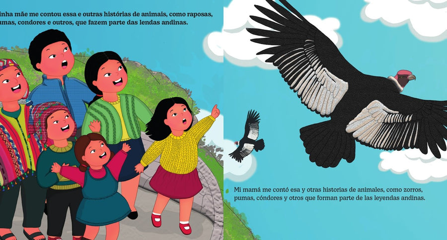 Ilustração do livro Sobre lhamas, choclos e montanhas