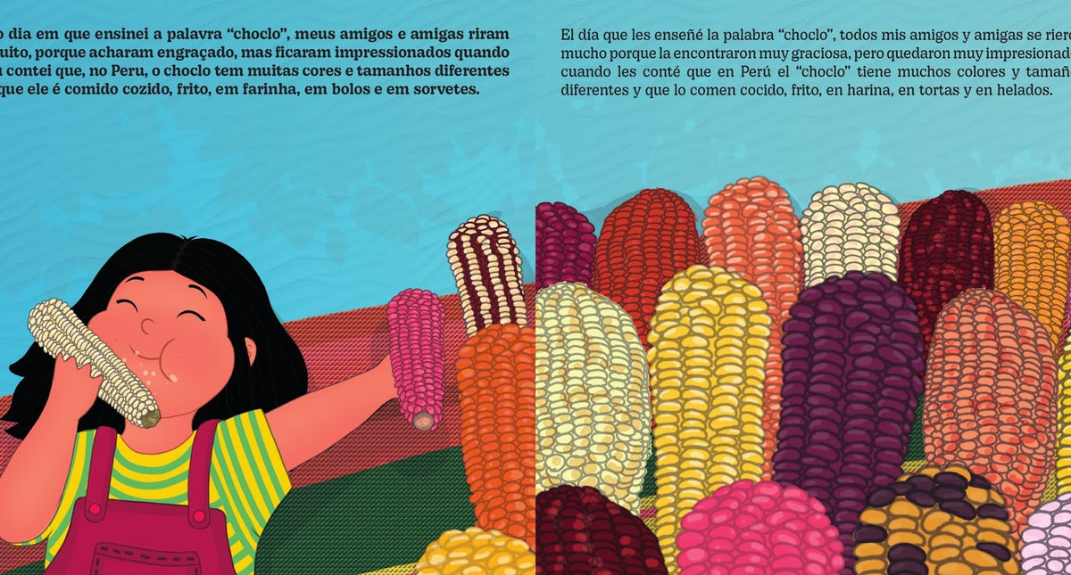 Ilustração do livro Sobre lhamas, choclos e montanhas