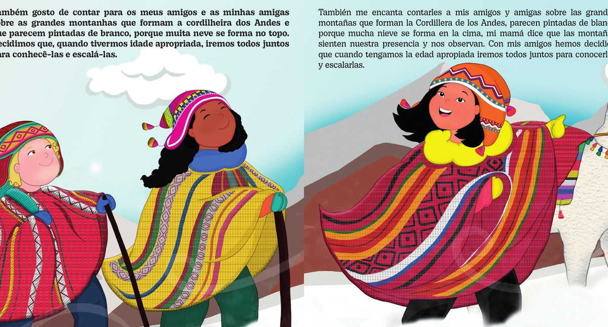 Ilustração do livro Sobre lhamas, choclos e montanhas